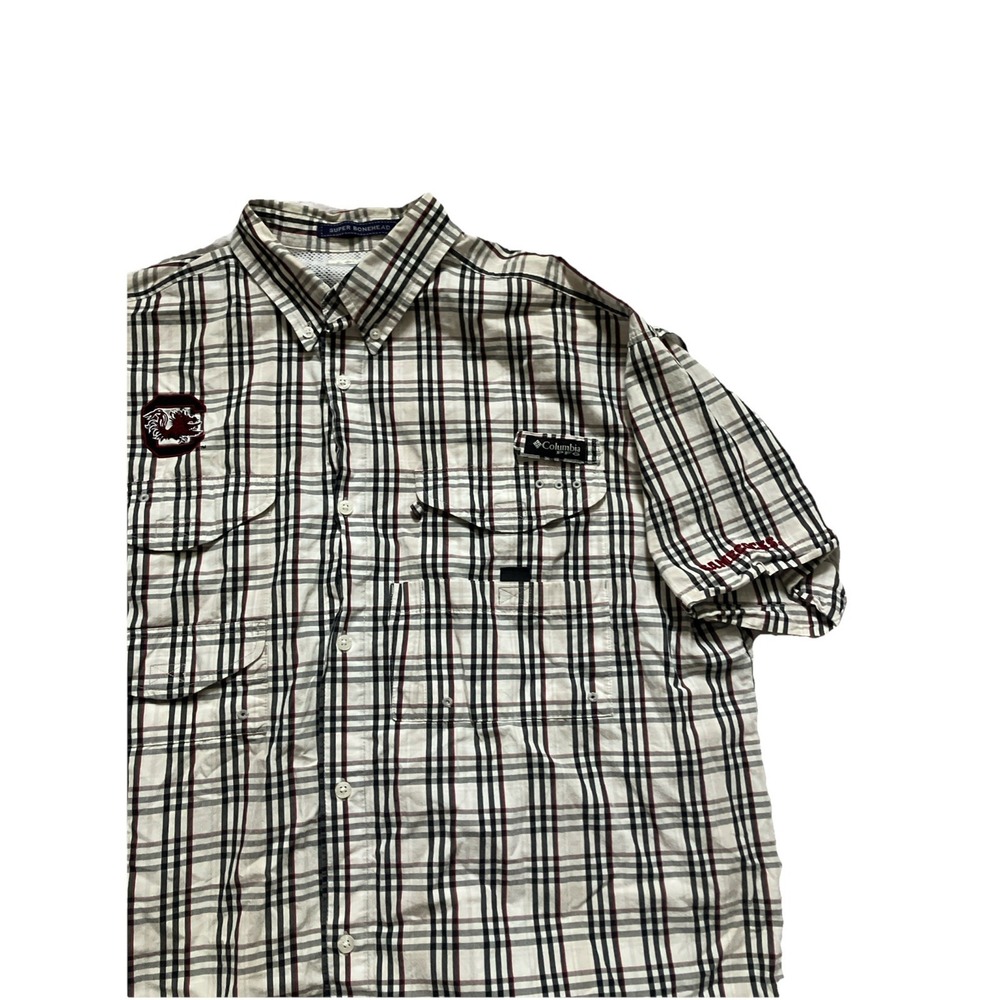 Columbia Mens Sz L Gamecocks Shirt Super Bonehead PFG Fishing Sports USC NCAA